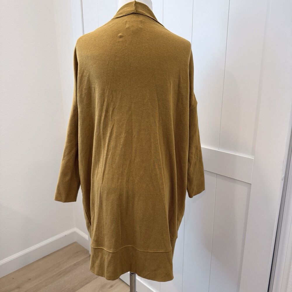 PACT Brooklyn Airplane Cardigan XS/S Chai Heather Organic Cotton Yellow Pocket - Picture 3 of 12